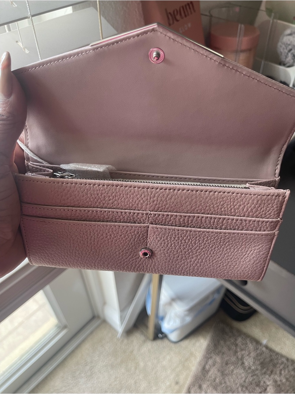 NWT Ted Baker London Lavender Quilted Flap Wallet - Picture 5 of 7